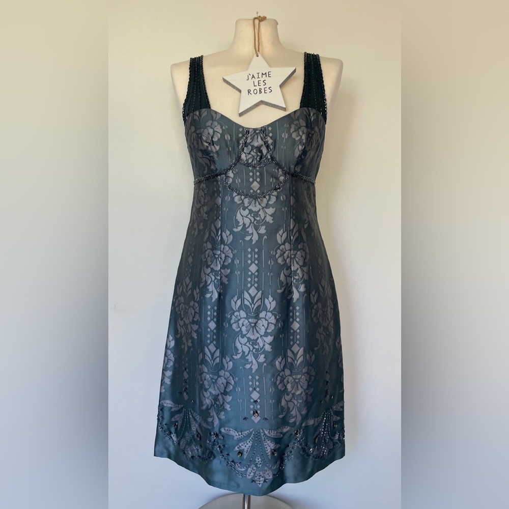 Nanette Lepore Teal Green Dress with Sweetheart Neckline